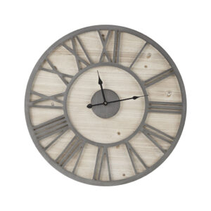 Mason 23.6" Wood Wall Clock in Natural/Grey From Madison Park