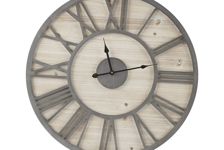 Mason 23.6" Wood Wall Clock in Natural/Grey From Madison Park