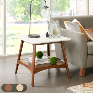 Parker End Table in Off-White/Pecan From Madison Park