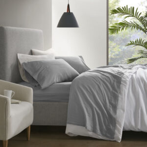 Linen Blend 4PC Sheet Set in Gray From Madison Park