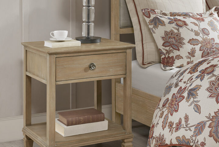 Victoria Bedside Table in Light Natural From Madison Park Signature