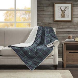 Brewster Softspun Down Alternative Filled Throw in Blue From Woolrich