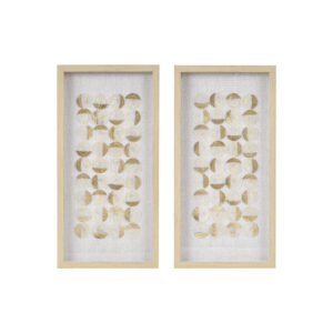 Aurelian Emblem Natural Capiz with Gold Foil 2-piece Shadowbox Wall Decor Set in Natural/Gold From Madison Park