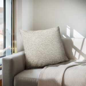 Tara Solid Boucle Square Pillow in Beige From Chapel Hill