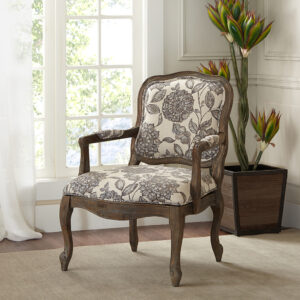 Monroe Camel Back Exposed Wood Chair in Multi From Madison Park