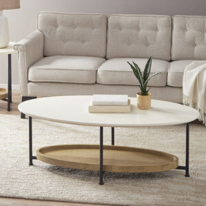 Beaumont Coffee Table in White/Natural From Madison Park