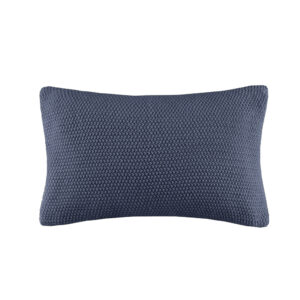 Bree Knit Oblong Pillow Cover in Indigo From INK+IVY