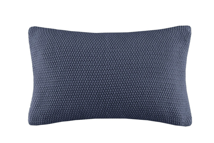 Bree Knit Oblong Pillow Cover in Indigo From INK+IVY