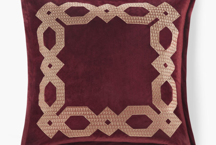 Clermont European Pillow Sham in Burgundy From Croscill Classics