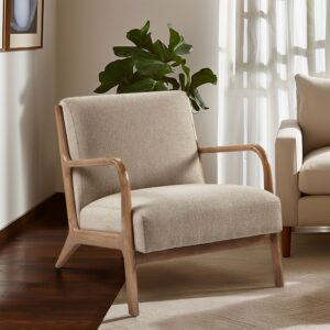 Novak Novak Mid-Century Modern Accent Armchair in Taupe From INK+IVY