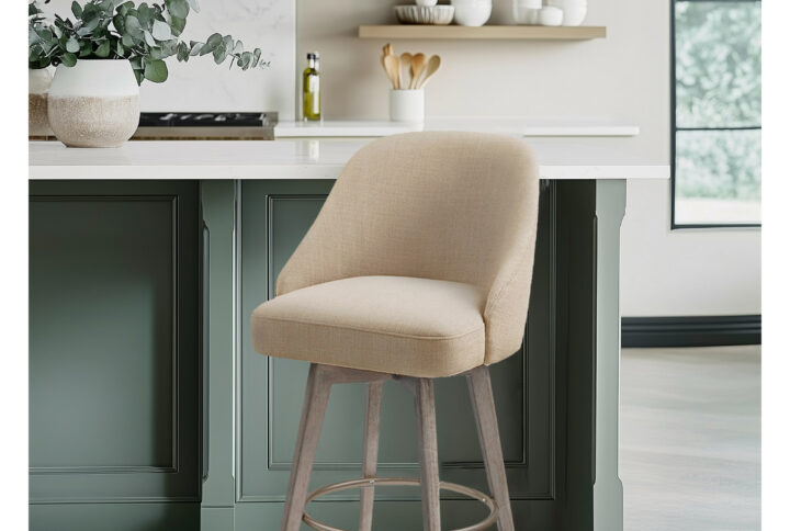 Pearce Counter Stool with Swivel Seat in Sand From Madison Park