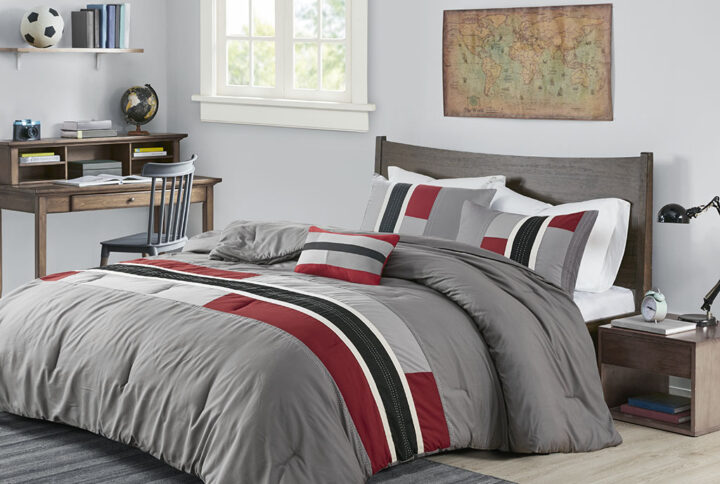 Pipeline Comforter Set in Red From Mi Zone