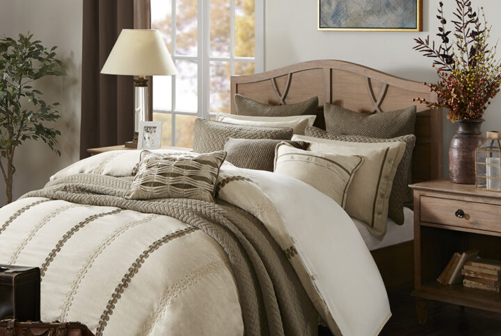 Chateau Comforter Set in Linen From Madison Park Signature