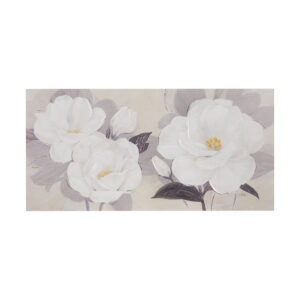 Midday Bloom Florals Embellished Canvas Wall Art in White From Madison Park