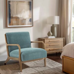 Novak Novak Mid-Century Modern Accent Armchair in Teal From INK+IVY