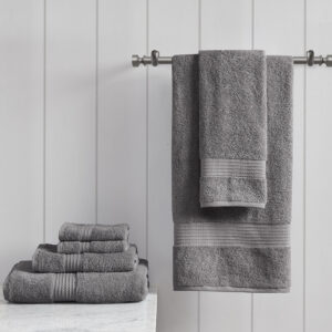 Organic 6 Piece Organic Cotton Towel Set in Charcoal From Madison Park