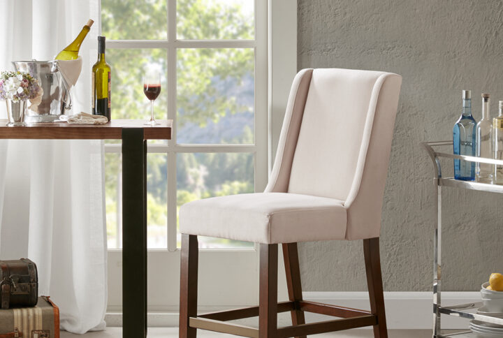 Brody Wing Counter Stool in Cream From Madison Park