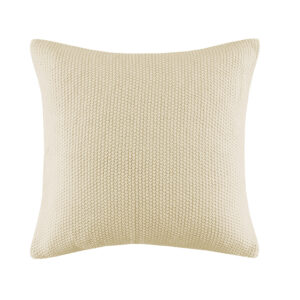 Bree Knit Square Pillow Cover in Ivory From INK+IVY