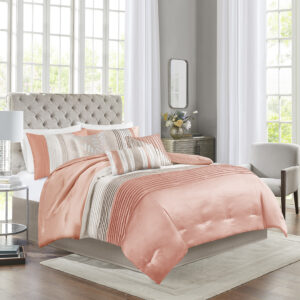 Amherst 7 Piece Comforter Set in Coral From Madison Park