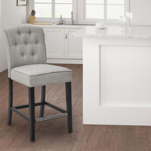 Marian Tufted Counter Stool in Light Grey From Madison Park