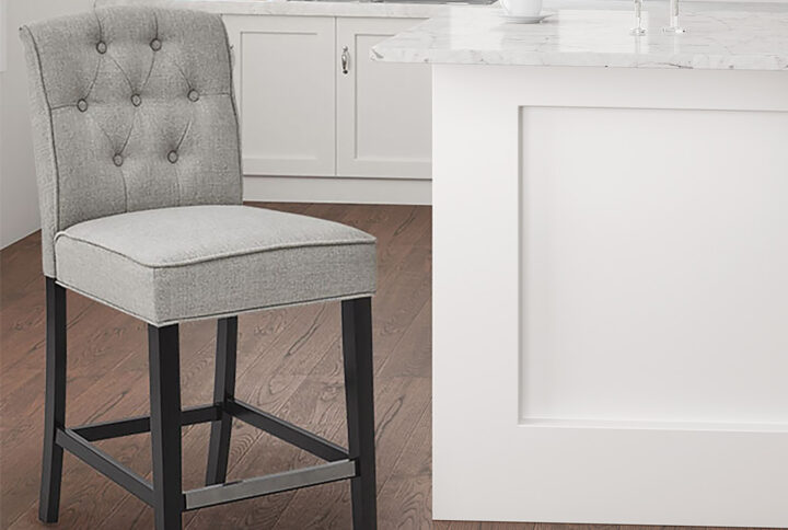 Marian Tufted Counter Stool in Light Grey From Madison Park