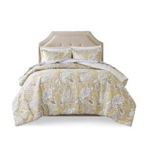 Gracelyn Paisley Print 9 Piece Comforter Set with Sheets in Wheat From Madison Park Essentials