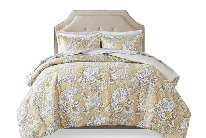 Gracelyn Paisley Print 9 Piece Comforter Set with Sheets in Wheat From Madison Park Essentials