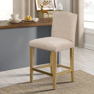 Connor Upholstered Counter stool 25"H in Tan From Martha Stewart