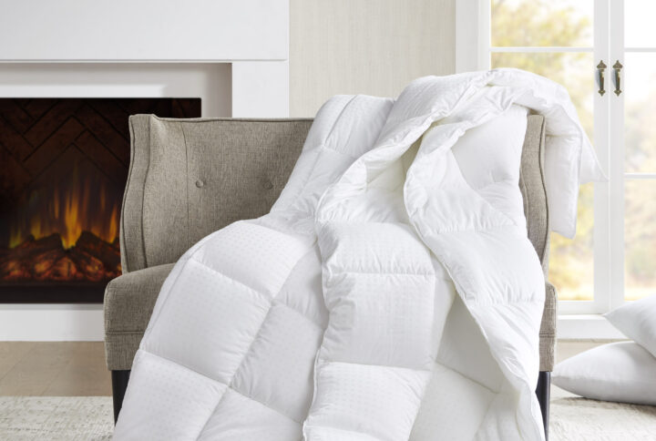 Signature Dobby Cotton Down Alternative Comforter in White From Croscill