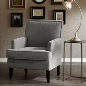 Colton Track Arm Club Chair in Grey From Madison Park