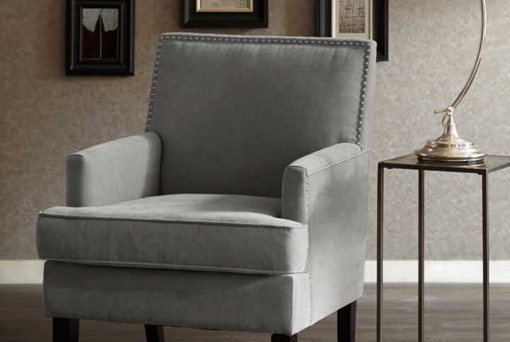 Colton Track Arm Club Chair in Grey From Madison Park