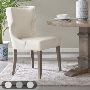 Carson Upholstered Wingback Dining Chair in Cream From Madison Park