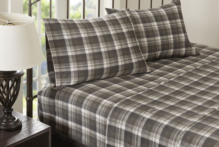 Flannel Sheet Set in Brown Plaid From Woolrich