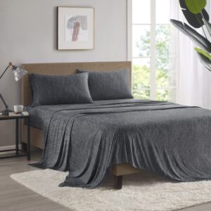 Comfort Cool Jersey Knit Nylon Blend Sheet Set in Black From Urban Habitat