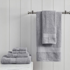 Organic 6 Piece Organic Cotton Towel Set in Grey From Madison Park