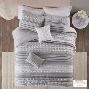 Calum Cotton Duvet Cover Set in Grey From Urban Habitat