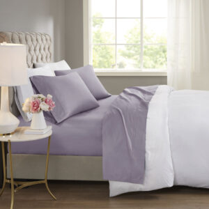 600 Thread Count Cooling Cotton Blend 4 PC Sheet Set in Purple From Beautyrest