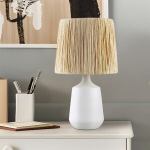 Ethra Ceramic Table Lamp in White From INK+IVY