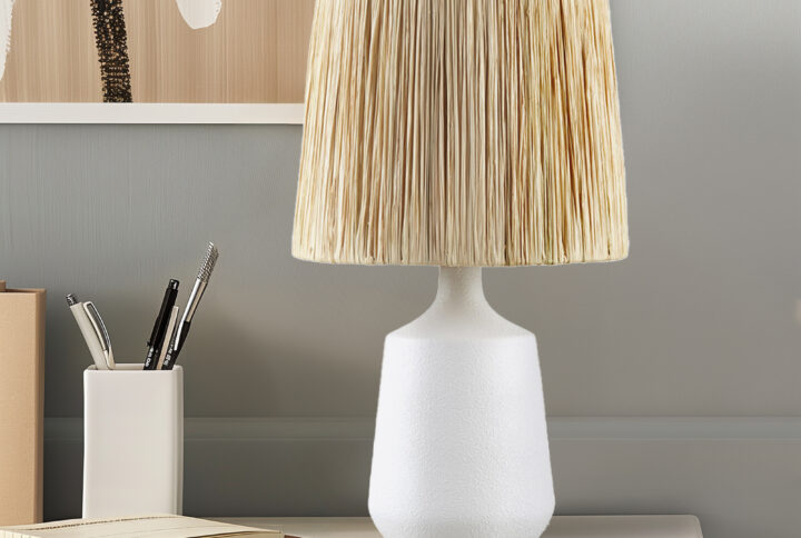 Ethra Ceramic Table Lamp in White From INK+IVY