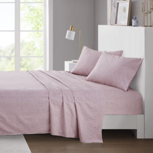 Printed Microfiber Sheet Set in Blush Waves From Intelligent Design