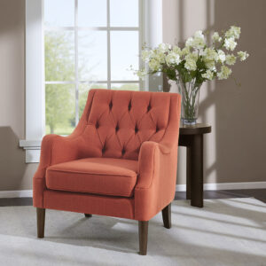 Qwen Button Tufted Accent Chair in Spice From Madison Park