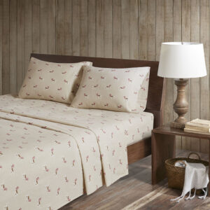 Flannel Sheet Set in Tan Dog From Woolrich