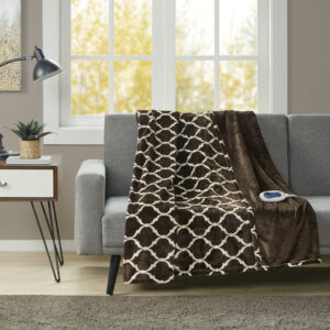 Heated Ogee Throw in Brown From Beautyrest