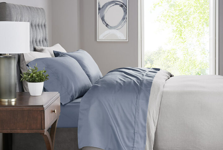 525 Thread Count Cotton Blend Sheet Set in Blue From Madison Park