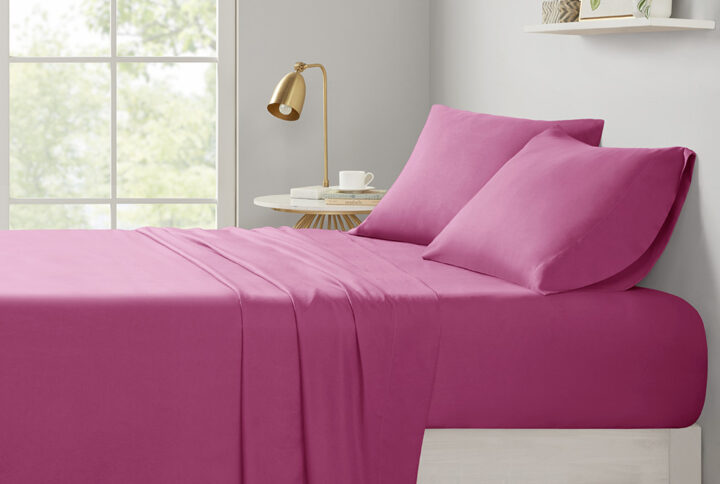 Microfiber All Season Soft Touch Sheet Set in Pink From Intelligent Design