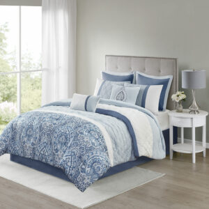 Shawnee 8 Piece  Comforter Set in Blue From 510 Design