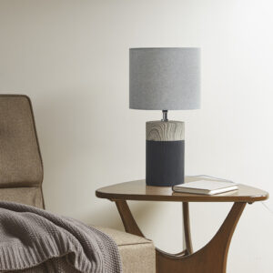 Nicolo Textured Ceramic Table Lamp in Black From 510 Design