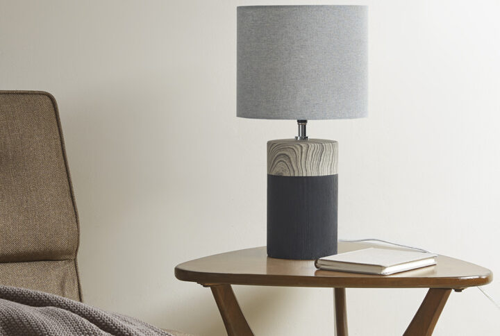 Nicolo Textured Ceramic Table Lamp in Black From 510 Design