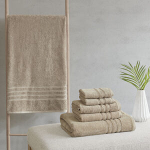 Nurture Sustainable Antimicrobial Bath Towel 6 Piece Set in Natural From Clean Spaces