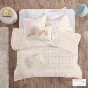 Callie Pom Pom Cotton Jacquard Quilt Set with Throw Pillows in Multi From Urban Habitat Kids